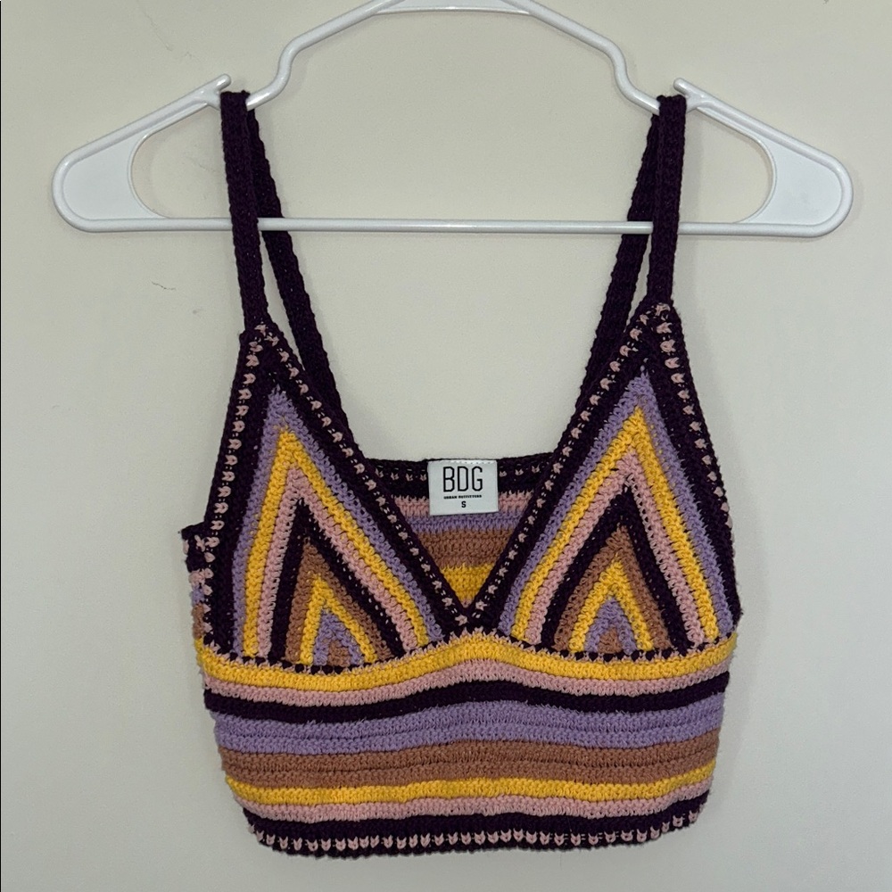 BDG Vibrant Striped Crochet Tank Top